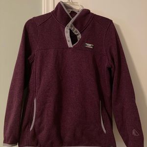 Womens LLBean Sweater Fleece Pullover Medium Purple